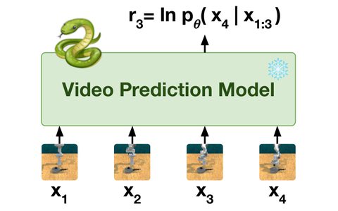 Video Prediction Models as Rewards for Reinforcement Learning